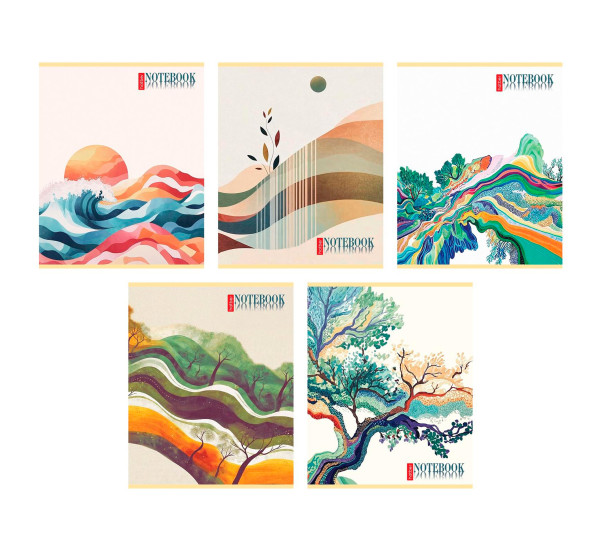 Тетрадь 48л А5ф клетка Волны вдохновения