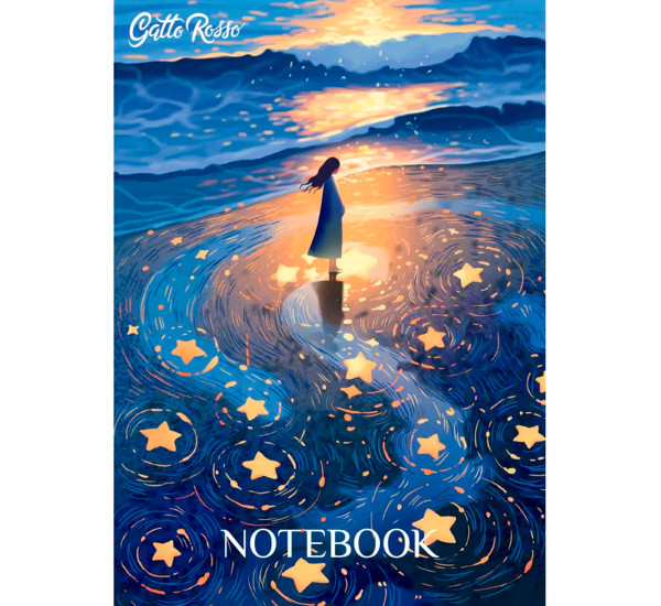 Gatto Rosso. Блокнот в линию Звёздный Notebook. НА БЕРЕГУ