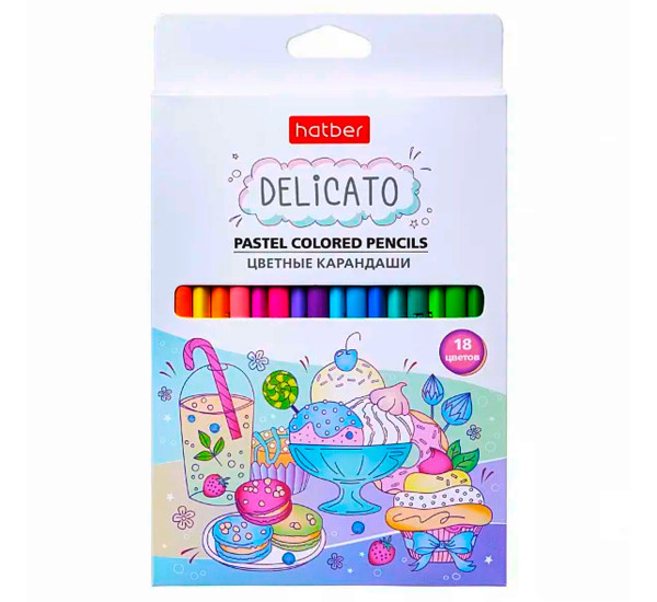 Карандаши цветные 18 цв Hatber 072618