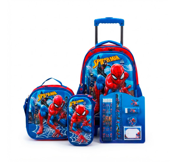 *Рюкзак школьный на колесиках 4в1 YH2B Spider-Man маленький