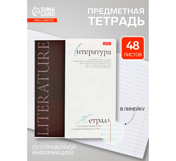 Тетрадь предметная 48л А5ф Буквица- ЛИТЕРАТУРА