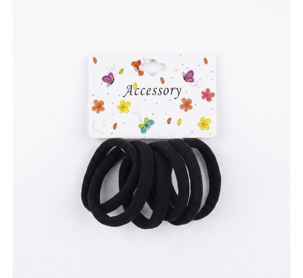 Набор резинок для волос "Accessory", по 6 шт., цвет чёрн.,(R10263)