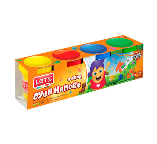Пластилин Oyun Hamuru 4 цв 300 гр 8240 (Lets)