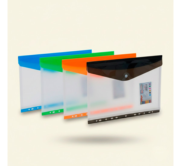 Папка на кнопке А-4 с перфорацией 11-2021 Midgo